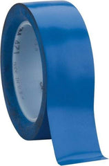 3M - Blue Solid Color Vinyl Tape - 1-1/2" Wide x 108' Long x 5.2 mil Thick, General Traffic - Apex Tool & Supply