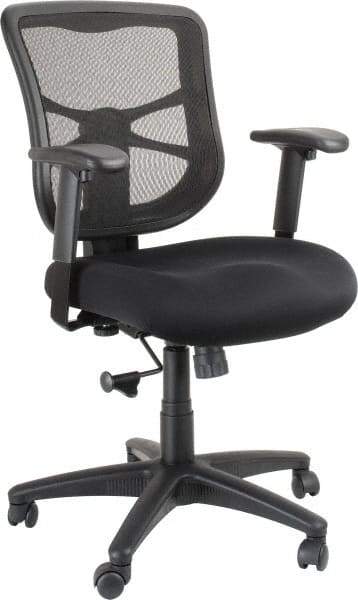 ALERA - 36-5/8 to 42-7/8" High Mid Back Chair - 25" Wide x 26" Deep, Mesh Seat, Black - Apex Tool & Supply
