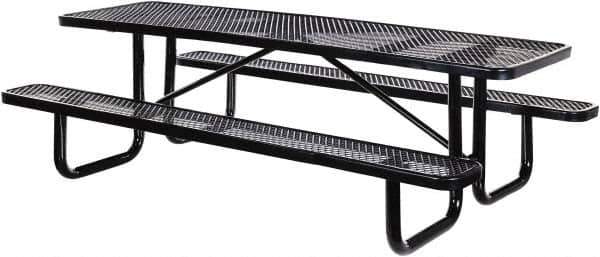 Vestil - 96" Long x 61-5/8" Wide x 30.38" High Stationary Activity/Utility Table without Back Rests - Black, Steel - Apex Tool & Supply