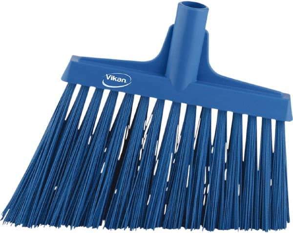 Vikan - 9-1/2" Wide, Blue Synthetic Bristles, Angled Broom - Apex Tool & Supply