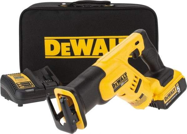 DeWALT - 20V, 0 to 2,900 SPM, Cordless Reciprocating Saw - 1-1/8" Stroke Length, 14" Saw Length, 1 Lithium-Ion Battery Included - Apex Tool & Supply