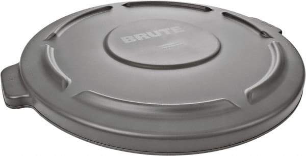 Rubbermaid - Round Lid for Use with 44 Gal Round Trash Cans - Gray, Plastic, For 2643 Brute Trash Cans - Apex Tool & Supply