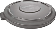 Rubbermaid - Round Lid for Use with 44 Gal Round Trash Cans - Gray, Plastic, For 2643 Brute Trash Cans - Apex Tool & Supply