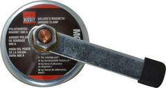 Bessey - 800 Amps Grounding Capacity, 3-1/2" Diam, 2" High, 55 Lb Max Pull Force, Magnetic Welding & Fabrication Ground Clamp - 55 Lb Average Pull Force, 3-1/2" Long, Round Cup Magnet, Copper Stud - Apex Tool & Supply