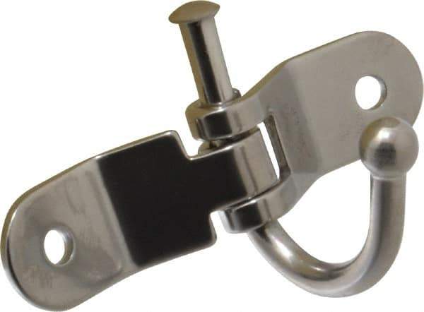 Sugatsune - 10.5 Lb Capacity, 1-41/64" Projection, Stainless Steel Utility Hook - 15/32" Thread Length, 1-41/64" OAL, 11/64" Wire Diam - Apex Tool & Supply