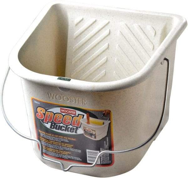 Wooster Brush - 7" Roller Compatible Single Pail Paint Bucket - 2 Qt Capacity, 11-1/4" Wide, Polypropylene - Apex Tool & Supply