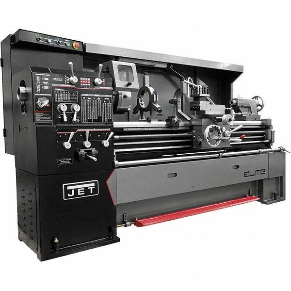 Jet - 17" Swing, 40" Between Centers, 230/460 Volt, Triple Phase Engine Lathe - 7-1/2 hp, 3-1/8" Bore Diam, 44" Deep x 68" High x 94" Long - Apex Tool & Supply