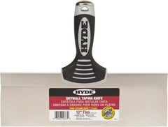 Hyde Tools - 12" Wide Flexible Blade Stainless Steel Joint Knife - Flexible, Plastic Overmold Handle - Apex Tool & Supply