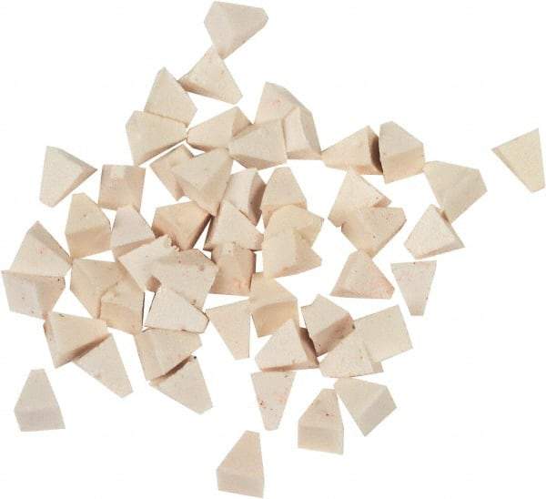 Raytech - 55 Lb/Cubic Ft Density, Plastic Carrier, Pyramid Shaped, Tumbling Media - Fine Cut for Fine Surface Finish, Wet Operation, 1/4" High x 1/4" Long Base - Apex Tool & Supply