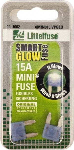Value Collection - 15 Amp, 32 VDC, Automotive Fuse - 10.83" Long, Blue, Littlefuse MIN015 - Apex Tool & Supply