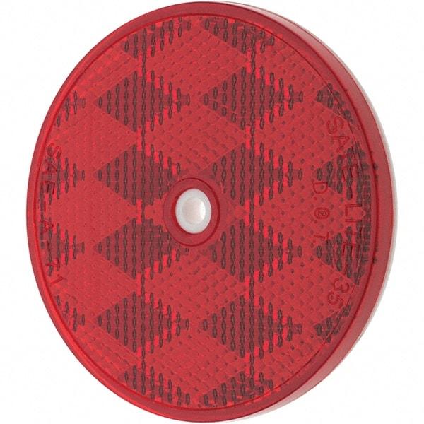 Value Collection - 3" Diam, Red Lens & Reflector - Acrylic - Apex Tool & Supply