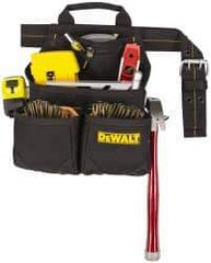 DeWALT - 29 to 46" Waist Nail & Tool Pouch - 6 Pocket, Black, Polyester - Apex Tool & Supply