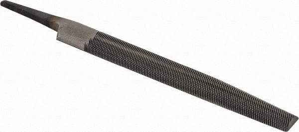 Value Collection - 5.34" Long, Bastard Cut, Half Round American-Pattern File - Single, Double Cut, 0.16" Overall Thickness, Tang - Apex Tool & Supply