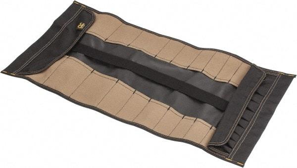 CLC - 32 Pocket Black & Brown Polyester Tool Roll - 28" Wide x 1" Deep x 14" High - Apex Tool & Supply
