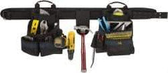 CLC - 29 to 46" Waist Tool Belt - 17 Pocket, 28" Wide, Black/Blue, Polyester - Apex Tool & Supply