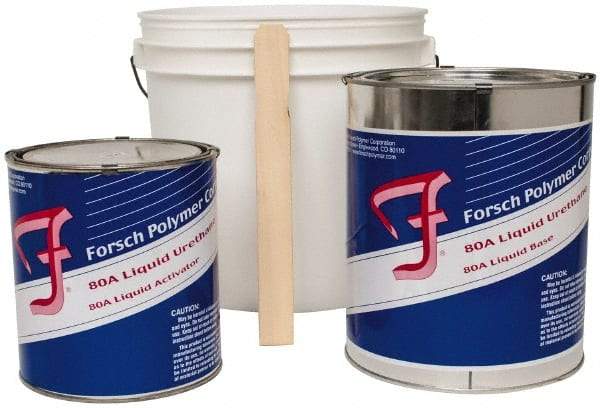 Forsch Polymer Corp - 10 Lb Kit Tan Polyurethane Castable Rubber - 100°F Max Operating Temp, 30 min Tack Free Dry Time, 24 hr Full Cure Time, Series URS 5180 - Apex Tool & Supply