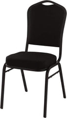 NPS - Fabric Black Stacking Chair - Black Frame, 17" Wide x 23" Deep x 36" High - Apex Tool & Supply