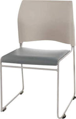 NPS - Vinyl Blue Stacking Chair - Silver Frame, 20" Wide x 19-1/4" Deep x 30" High - Apex Tool & Supply