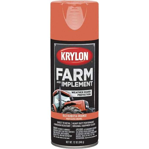 Krylon - Kubota Orange, 12 oz Net Fill, Gloss, Farm & Equipment Spray Paint - 12 oz Container, Use on Equipment - Apex Tool & Supply