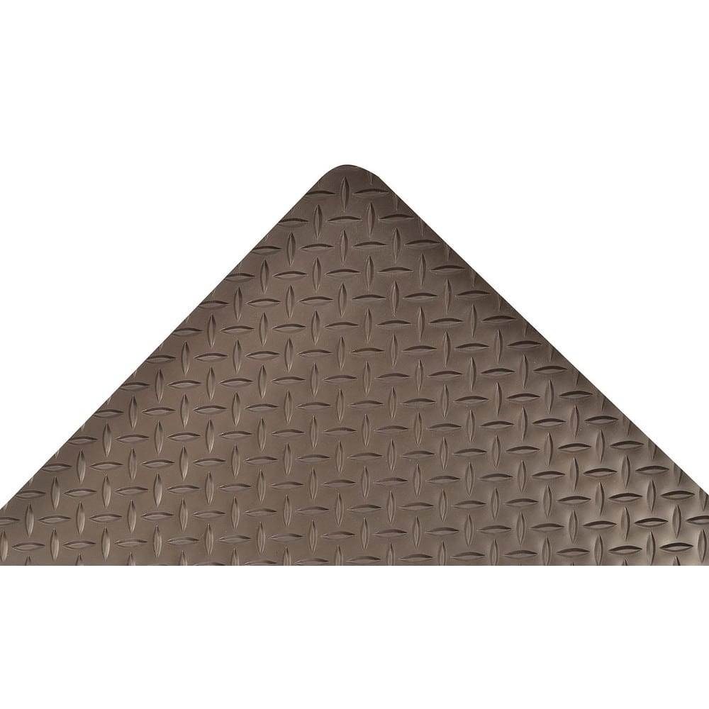 Anti-Fatigue Mat: 144.0000″ Length, 36.0000″ Wide, 9/16″ Thick, Nitrile Rubber, Beveled Edge, Heavy Duty Diamond Plates, Black, Dry