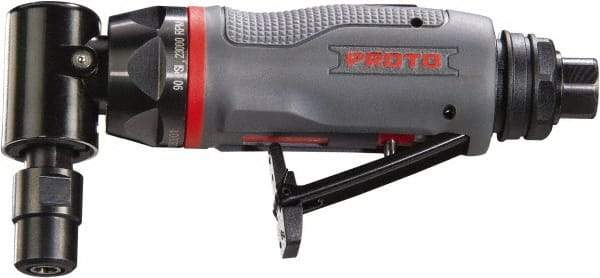 Proto - 1/4" Collet, Angle Handle, Angle Air Die Grinder - 23,000 RPM, Rear Exhaust, 2.7 CFM, 0.3 hp, 90 psi, 1/4" Inlet - Apex Tool & Supply