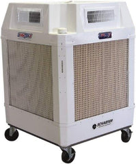 Schaefer Ventilation Equipment - 24 Gal Capacity, 1 hp, 2,460 & 1,660 CFM Evaporative Cooler - 13.7 Amp Rating, 115 Volts, 2 Speed - Apex Tool & Supply