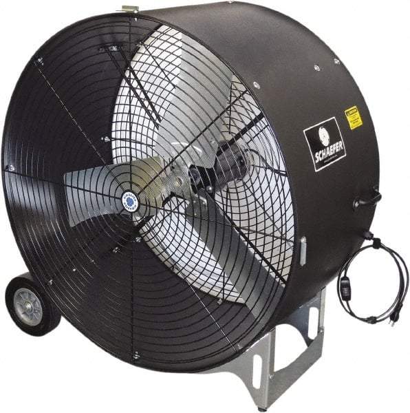 Schaefer Ventilation Equipment - 42" Blade, 3/4 hp, 10,900 & 16,600 CFM, Industrial Circulation Fan - Portable with Wheels, 2 Speed - Apex Tool & Supply