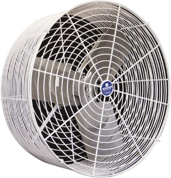 Schaefer Ventilation Equipment - 20" Blade, 1/3 hp, 5,470 CFM, Variable Speed Industrial Circulation Fan - Ceiling Mount, 1 Speed - Apex Tool & Supply