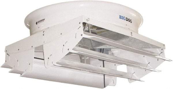 Schaefer Ventilation Equipment - 72" Blade, 3 hp, 10,000 & 64,500 CFM, Variable Speed Industrial Circulation Fan - Fan Head Only, 1 Speed - Apex Tool & Supply