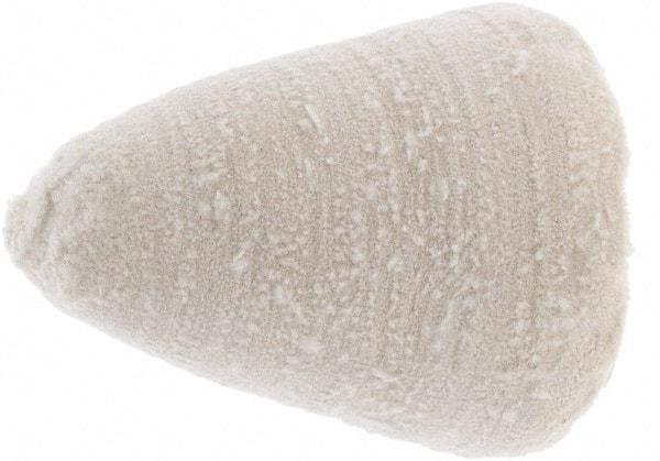 Value Collection - 3" Diam, 1/4" Shank Diam, Taper Shaped Mounted Bob - Hard Density, 3" Head Length, 2-1/2" Shank Length, Cotton Muslin - Apex Tool & Supply