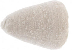 Value Collection - 3" Diam, 1/4" Shank Diam, Taper Shaped Mounted Bob - Hard Density, 3" Head Length, 2-1/2" Shank Length, Cotton Muslin - Apex Tool & Supply