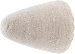 Value Collection - 3-1/2" Diam, 1/4" Shank Diam, Taper Shaped Mounted Bob - Medium Density, 3-1/2" Head Length, 2-1/2" Shank Length, Cotton Muslin - Apex Tool & Supply