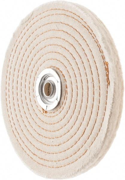 Value Collection - 6" Diam x 1/2" Thick Unmounted Buffing Wheel - 50 Ply, Polishing, 1" Arbor Hole, Hard Density - Apex Tool & Supply