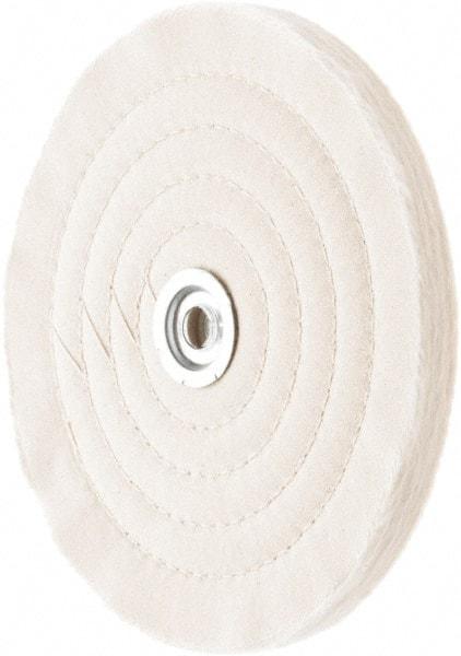 Value Collection - 8" Diam x 1/2" Thick Unmounted Buffing Wheel - 50 Ply, Polishing, 1" Arbor Hole, Medium Density - Apex Tool & Supply