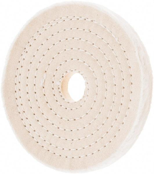 Value Collection - 6" Diam x 1/2" Thick Unmounted Buffing Wheel - 50 Ply, Polishing, 1" Arbor Hole, Hard Density - Apex Tool & Supply