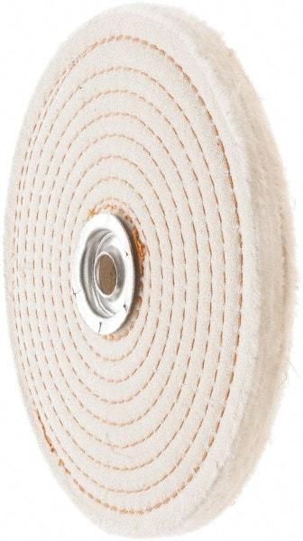 Value Collection - 6" Diam x 1/2" Thick Unmounted Buffing Wheel - 50 Ply, Polishing, 1" Arbor Hole, Hard Density - Apex Tool & Supply