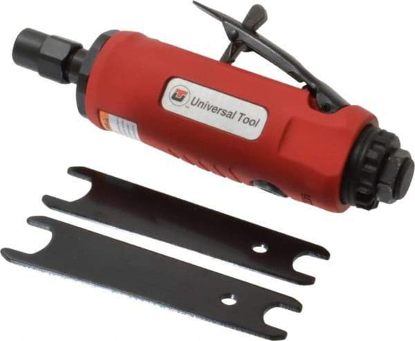 Universal Tool - 1/4" Collet, Straight Handle, Straight Air Die Grinder - 22,000 RPM, Rear Exhaust, 22 CFM, 0.9 hp, 90 psi, 1/4 NPT - Apex Tool & Supply