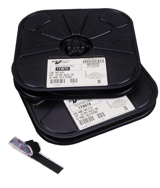 VELCRO Brand - 5/8" Wide x 5 Yd Long Sew On Hook & Loop Roll - Continuous Roll, Black - Apex Tool & Supply