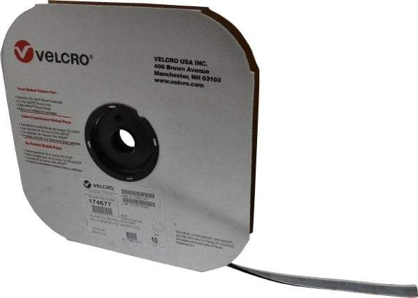 VELCRO Brand - 5/8" Wide x 10 Yd Long Adhesive Backed Loop Roll - Continuous Roll, Black - Apex Tool & Supply