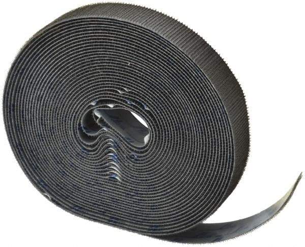 VELCRO Brand - 1" Wide x 10 Yd Long Adhesive Backed Hook & Loop Roll - Continuous Roll, Black - Apex Tool & Supply