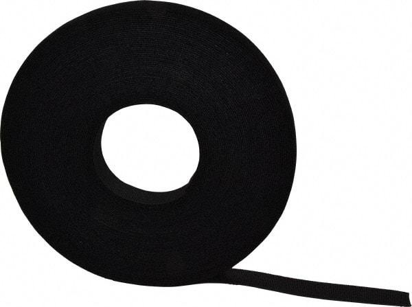 VELCRO Brand - 1" Wide x 25 Yd Long Self Fastening Tie/Strap Hook & Loop Roll - Continuous Roll, Black - Apex Tool & Supply