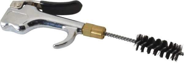 Coilhose Pneumatics - 150 Max psi Brush Tip Thumb Lever Blow Gun - 1/4 NPT, 4-1/2" Tube Length, Zinc Body, Brass Tip, Nylon Brush - Apex Tool & Supply