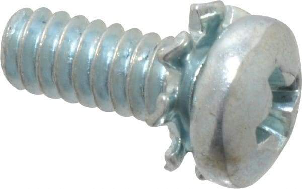 Value Collection - #4-40 UNC, 5/16" Length Under Head Phillips Drive Machine Screw - Pan Head, Grade J82 Steel, Zinc-Plated Finish, External Tooth - Apex Tool & Supply