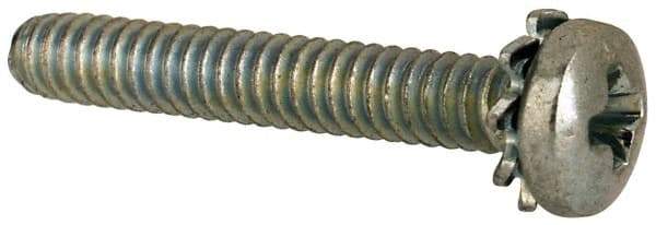 Value Collection - #4-40 UNC, 3/4" Length Under Head Phillips Drive Machine Screw - Pan Head, Grade J82 Steel, Zinc-Plated Finish, External Tooth - Apex Tool & Supply