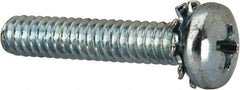 Value Collection - #10-24 UNC, 1" Length Under Head Phillips Drive Machine Screw - Pan Head, Grade J82 Steel, Zinc-Plated Finish, External Tooth - Apex Tool & Supply