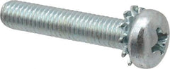 Value Collection - #10-32 UNF, 1" Length Under Head Phillips Drive Machine Screw - Pan Head, Grade J82 Steel, Zinc-Plated Finish, External Tooth - Apex Tool & Supply