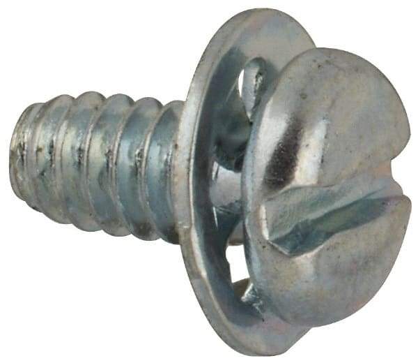 Value Collection - #4-40 UNC, 1/4" Length Under Head Slotted Drive Machine Screw - Pan Head, Grade J82 Steel, Zinc-Plated Finish, Internal Tooth - Apex Tool & Supply