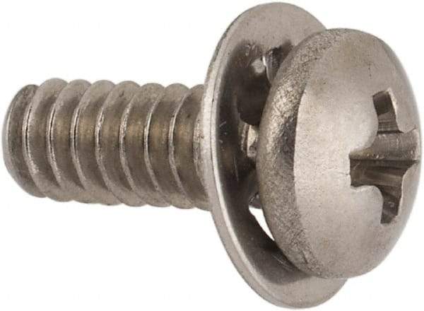 Value Collection - #4-40 UNC, 5/16" Length Under Head Phillips Drive Machine Screw - Pan Head, Grade 18-8 Stainless Steel, Internal Tooth - Apex Tool & Supply