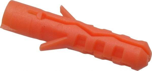 Value Collection - 1/4" Diam, 1-3/16" Long, Plug Drywall & Hollow Wall Anchor - 1/4" Drill, Nylon, Use in Drywall & Hollow Wall - Apex Tool & Supply