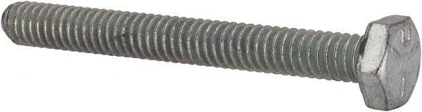 Made in USA - 1/4-20 UNC, 2-1/4" Length Under Head Hex Head Cap Screw - Fully Threaded, Grade 5 Steel, Zinc-Plated Finish, 7/16" Hex - Apex Tool & Supply